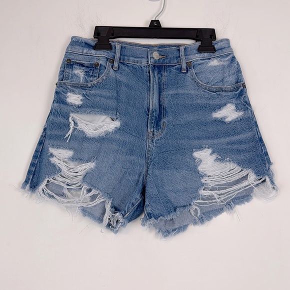 American Eagle Highest Rise 90’s Boyfriend Denim/Jean Distressed Shorts. Size 2 - Picture 1 of 12